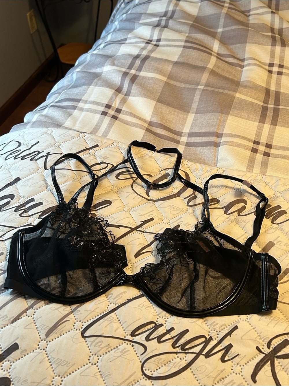 Victoria's Secret Black Sheer Lace Underwire Bra